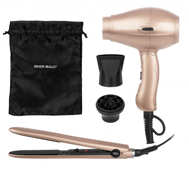 Silver Bullet Styleaway Professional Travel Dryer And Iron Pack Gold Silver Bullet