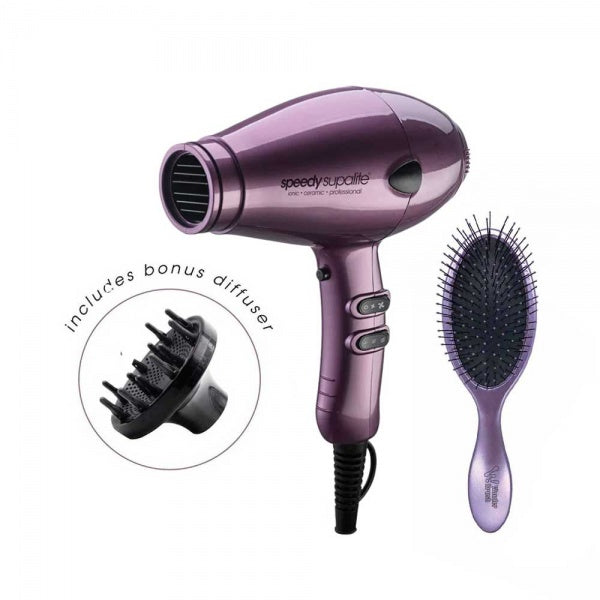 Christmas Pack Dou Purple Speedy Dryer And Wonder Brush Silver M And U