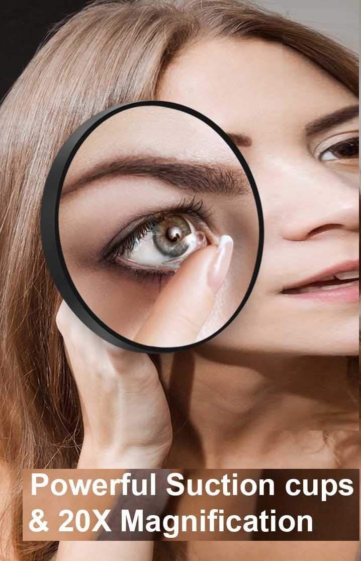 20X Magnifying Mirror and Eyebrow Tweezers Kit for Travel Finishing Touch Body Hair And Beauty Supplies
