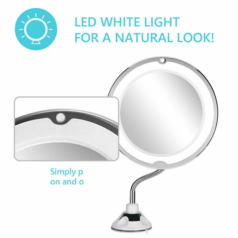 10X LED Magnifying Makeup Mirror 360° Rotation Finishing Touch Body Hair And Beauty Supplies
