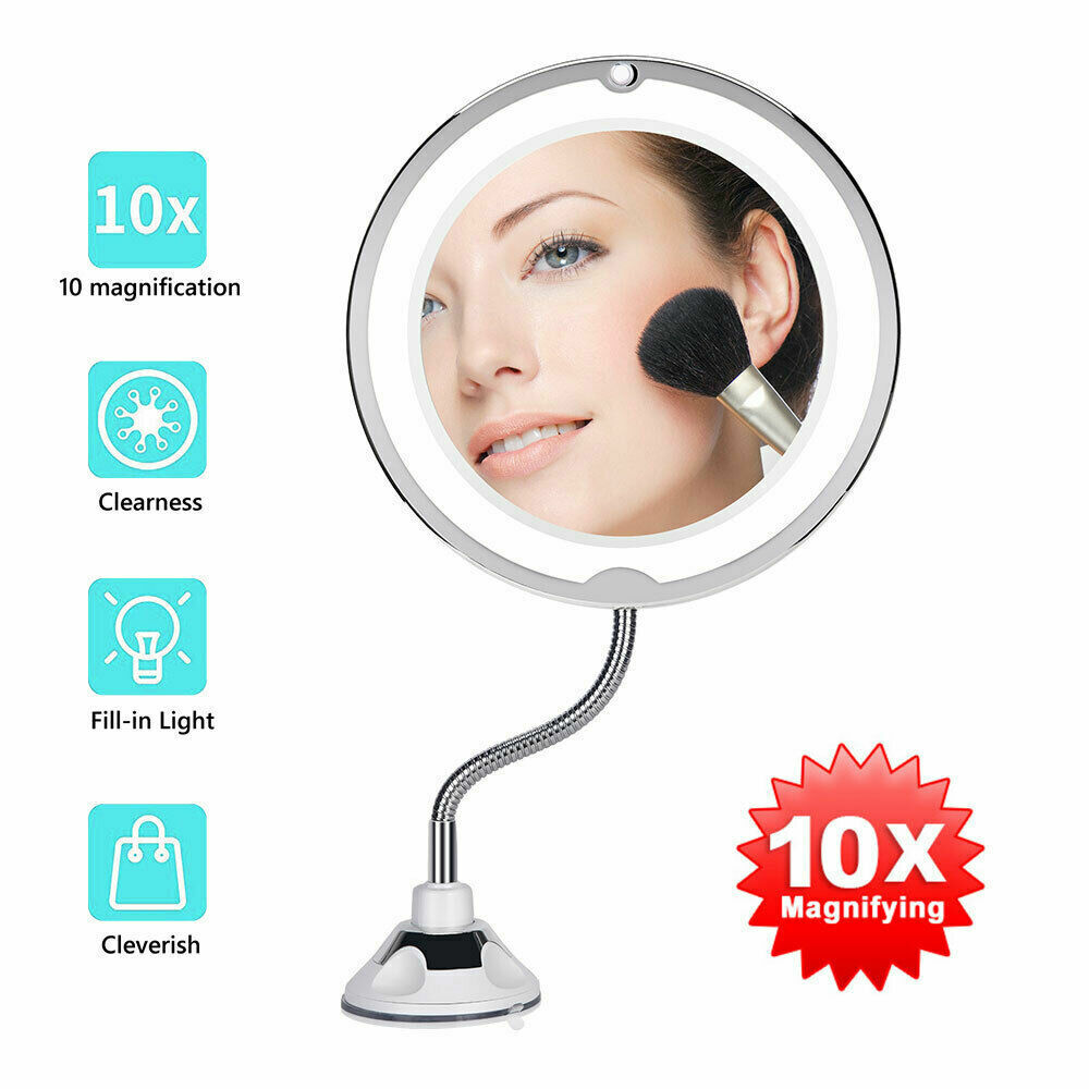 10X LED Magnifying Makeup Mirror 360° Rotation Finishing Touch Body Hair And Beauty Supplies