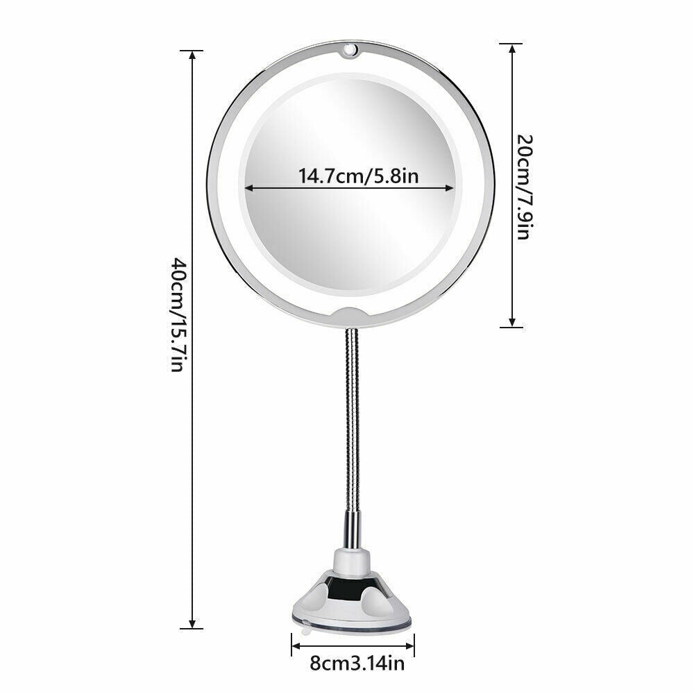 10X LED Magnifying Makeup Mirror 360° Rotation Finishing Touch Body Hair And Beauty Supplies