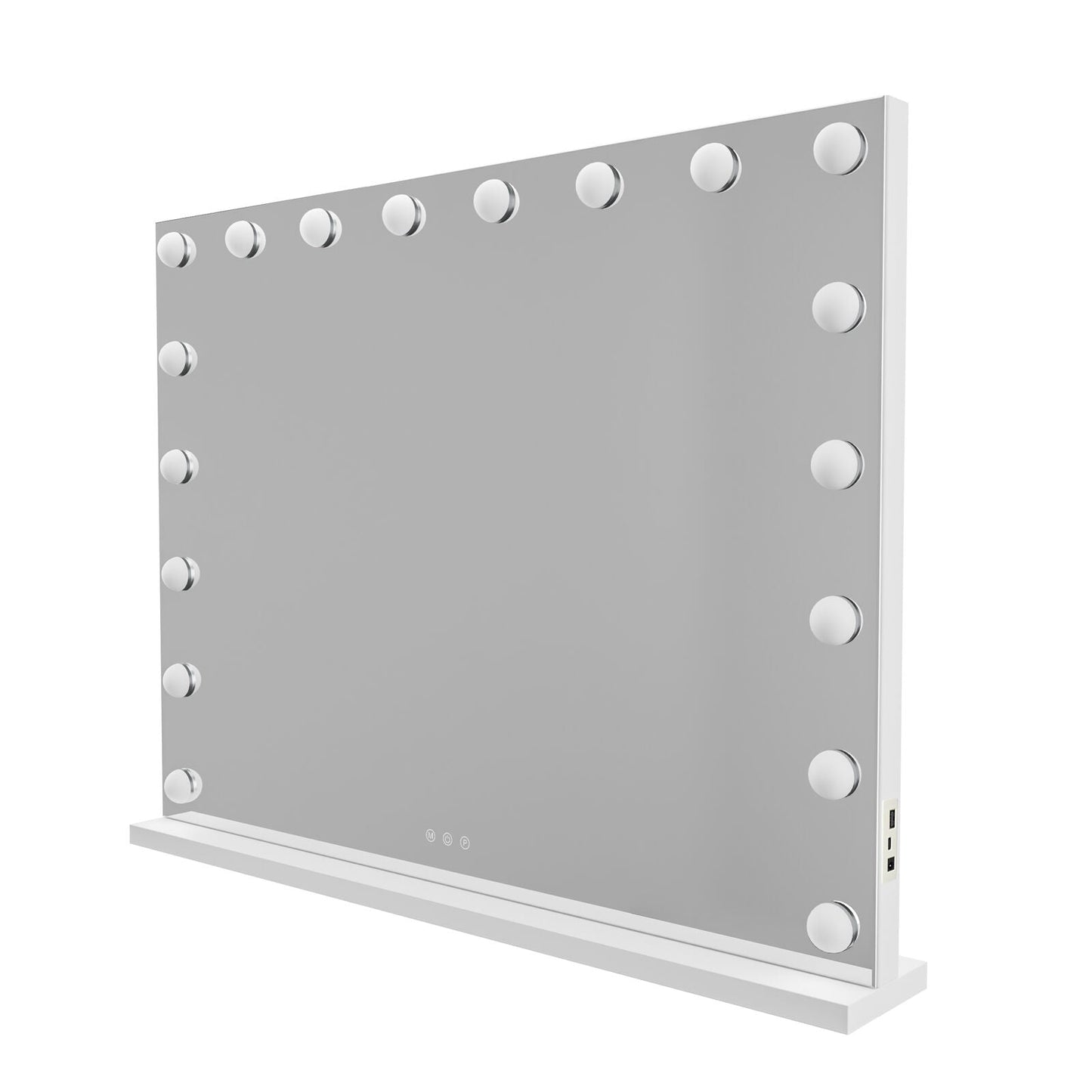 Beauty Mirror with 18 LED Bulbs, Colour Settings, White Frame, and USB A and C Ports Finishing Touch Body Hair And Beauty Supplies
