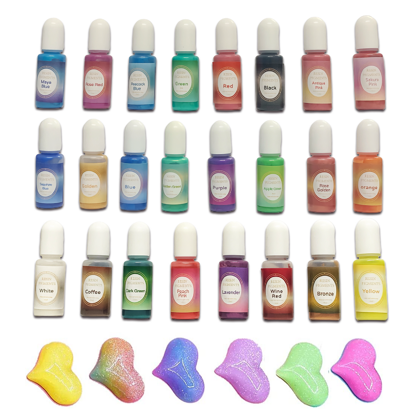 24PcS Resin Liquid Pigment Colorant Pearl Coloring Dye Epoxy Resin Colorant DIY Finishing Touch Body Hair And Beauty Supplies