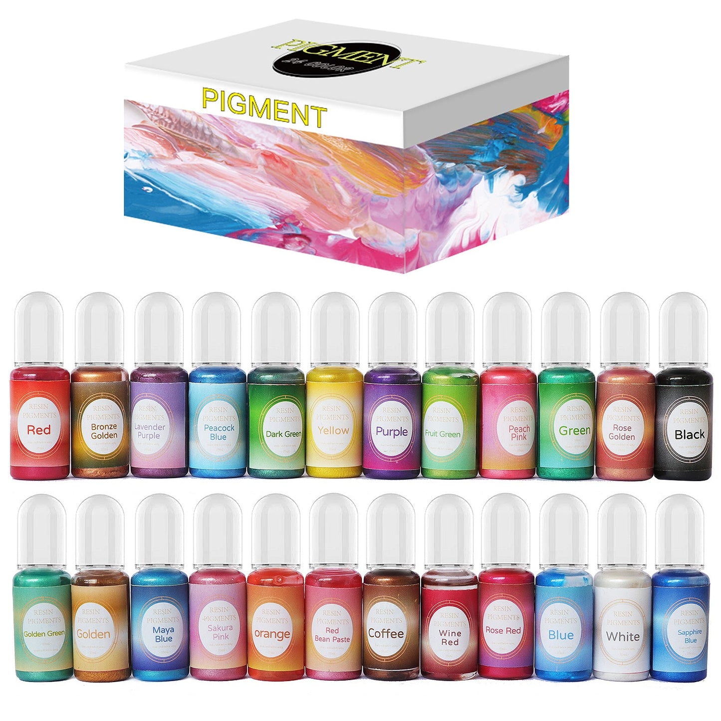 24PcS Resin Liquid Pigment Colorant Pearl Coloring Dye Epoxy Resin Colorant DIY Finishing Touch Body Hair And Beauty Supplies