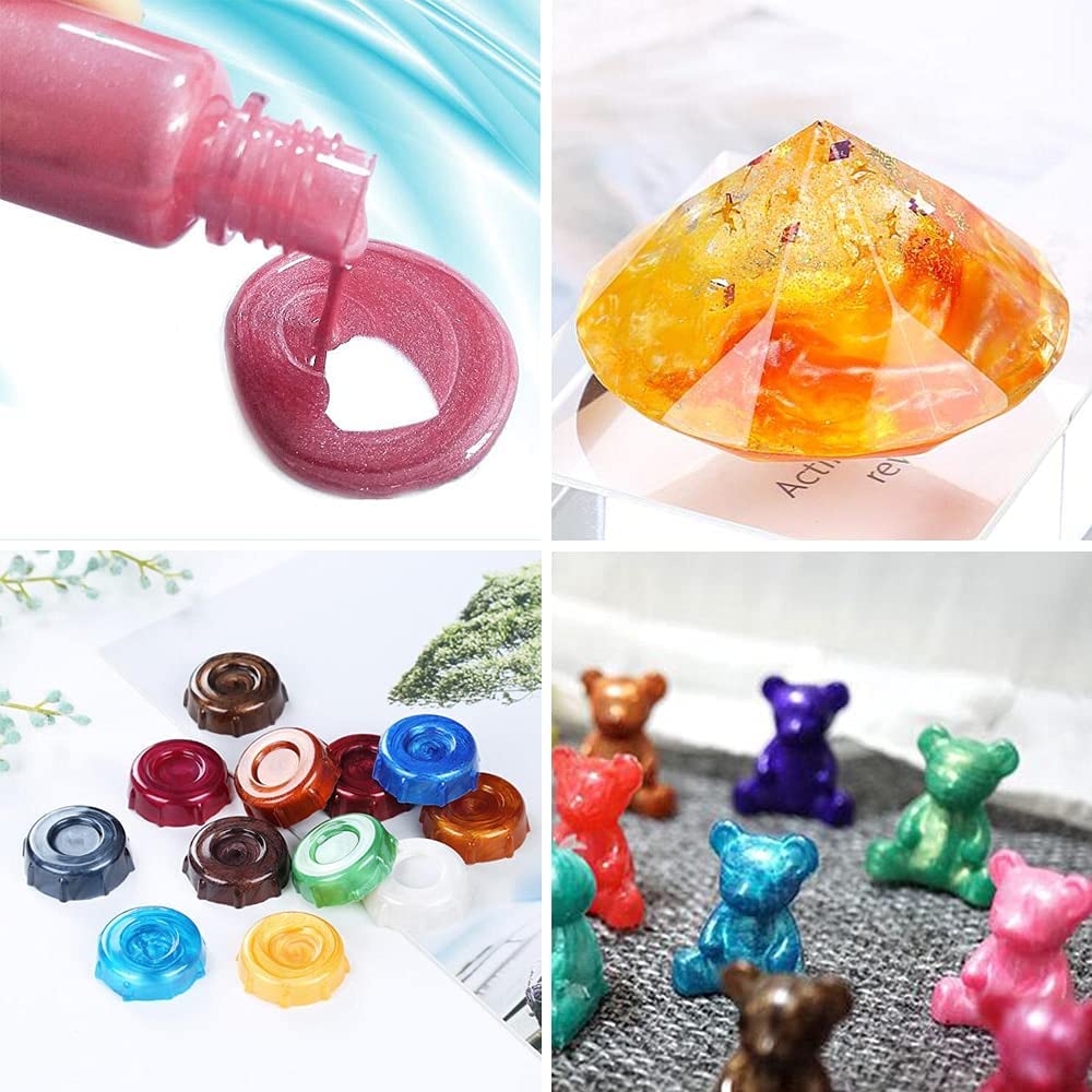 24PcS Resin Liquid Pigment Colorant Pearl Coloring Dye Epoxy Resin Colorant DIY Finishing Touch Body Hair And Beauty Supplies