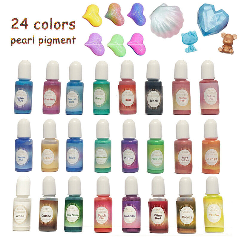 24PcS Resin Liquid Pigment Colorant Pearl Coloring Dye Epoxy Resin Colorant DIY Finishing Touch Body Hair And Beauty Supplies