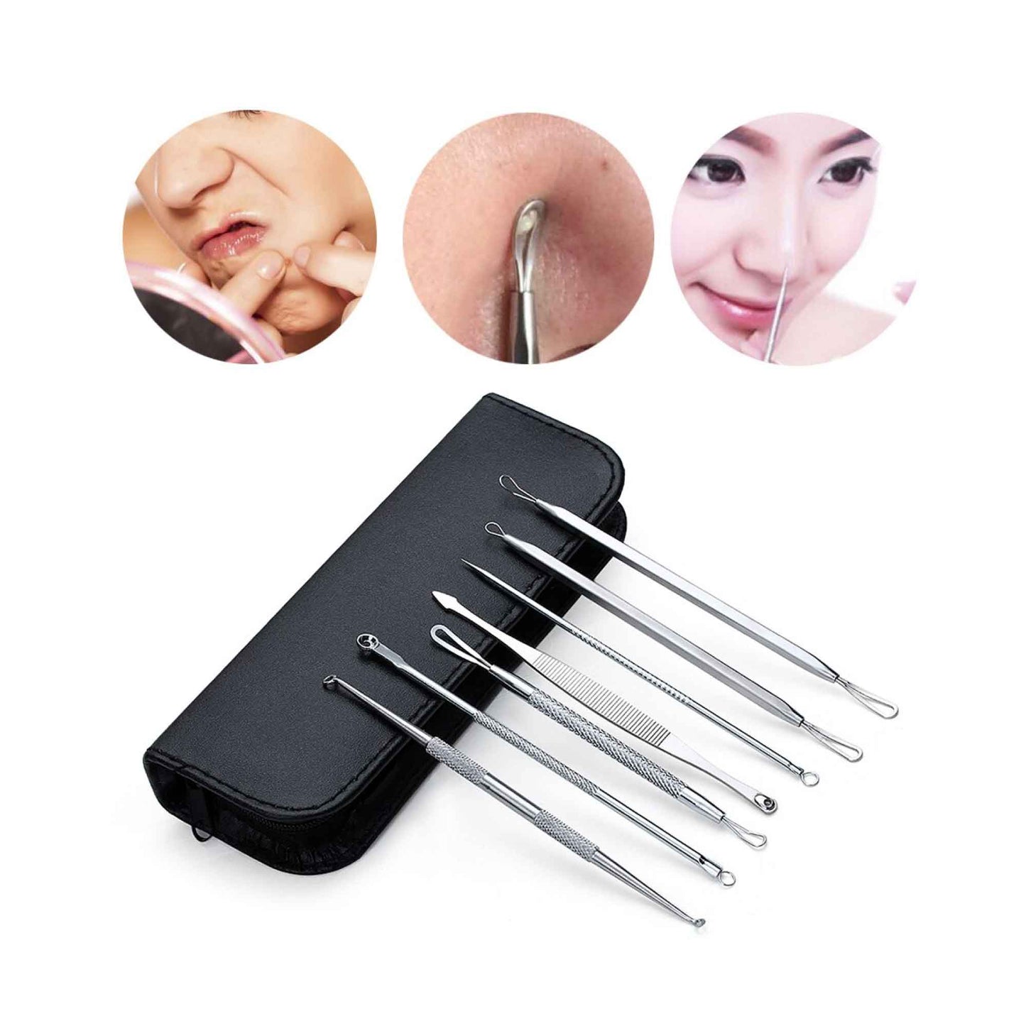 Blackhead Remover 7 Piece Tool Kit For Pimple Extraction Blemish Suction Removal Finishing Touch Body Hair And Beauty Supplies