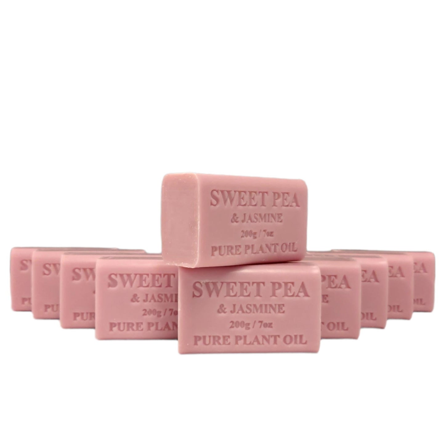65x 200g Plant Oil Soap Sweet Pea Jasmine Scent Pure Natural Vegetable Base Bar Finishing Touch Body Hair And Beauty Supplies