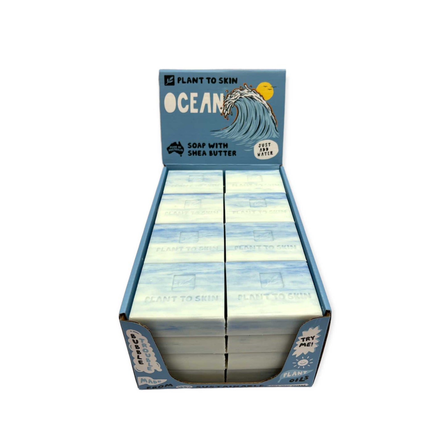 32x 100g Plant Oil Soap Ocean Scented - Pure Natural Vegetable Bar Finishing Touch Body Hair And Beauty Supplies