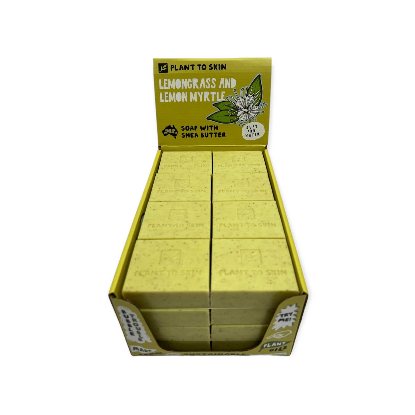 32x 100g Plant Oil Soap Lemongrass and Myrtle Scent - Pure Natural Vegetable Bar Finishing Touch Body Hair And Beauty Supplies