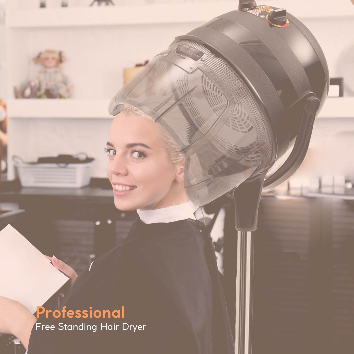 Free Standing Hair Dryer Hood Bonnet Hairdryer Height Adjustable Salon Equipment Finishing Touch Body Hair And Beauty Supplies
