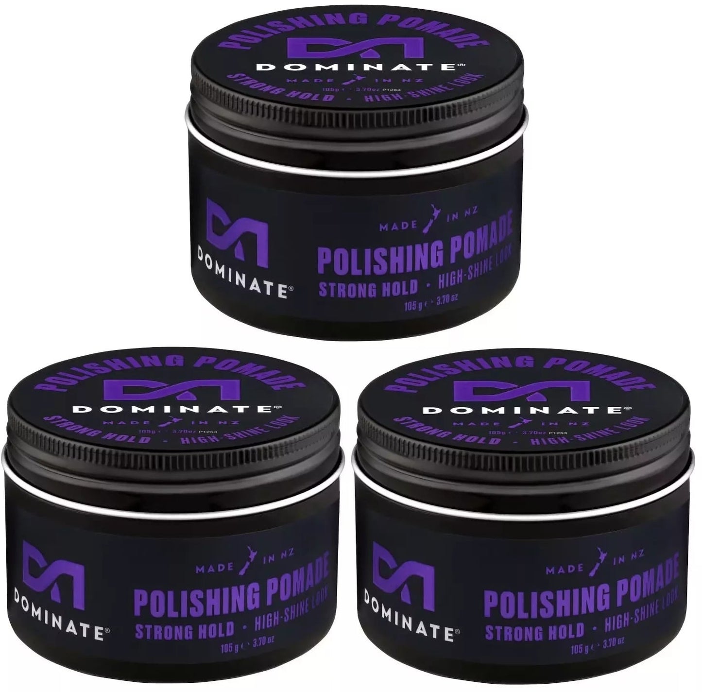3x Dominate Polishing Pomade Strong Hold High Shine 105g Finishing Touch Body Hair And Beauty Supplies