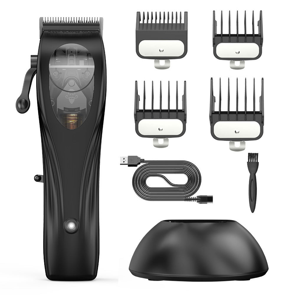 WL-1670 Black Professional Hair Clipper Set with Adjustable Guards - USB Rechargeable Trimmer with Charging Dock Finishing Touch Body Hair And Beauty Supplies