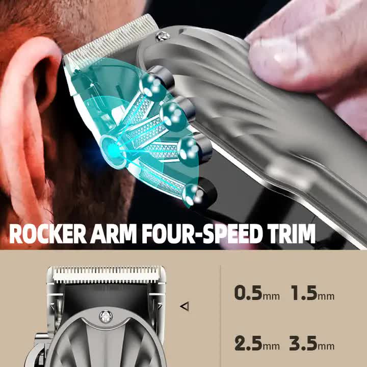 White Professional Cordless Hair Clipper with LED Display - Rechargeable Electric Hair Trimmer for Men Finishing Touch Body Hair And Beauty Supplies