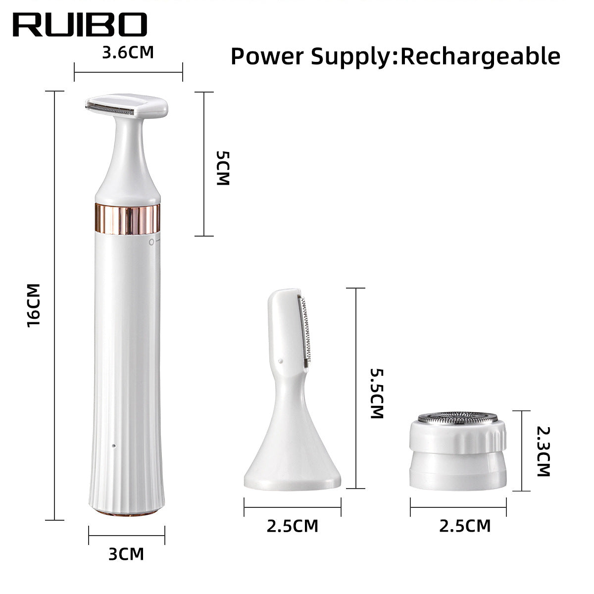 3-in-1 Electric Hair Removal Trimmer - Rechargeable Grooming Kit Finishing Touch Body Hair And Beauty Supplies