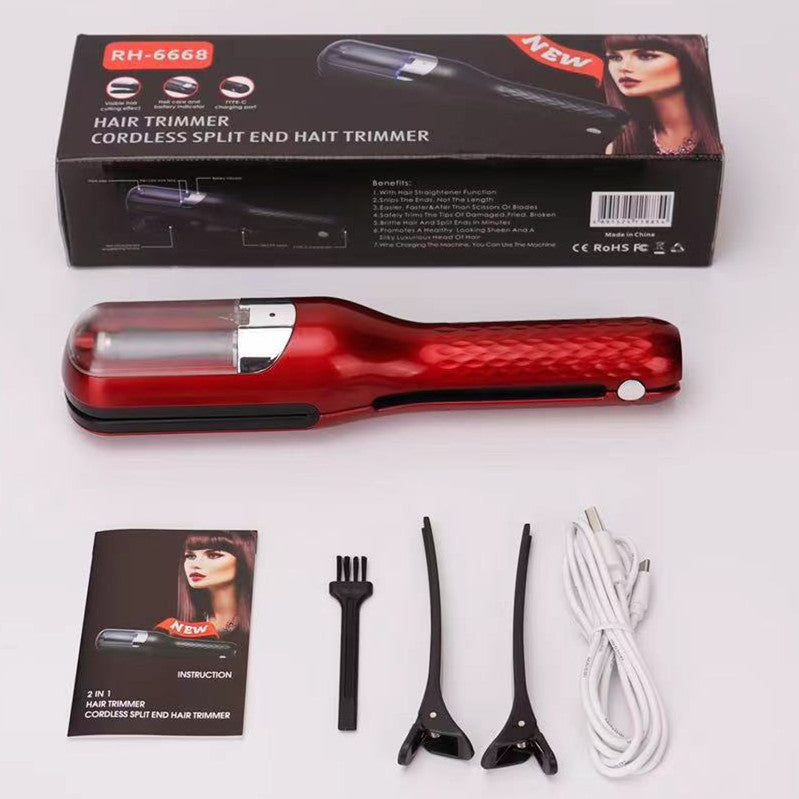 Red Mini - Automatic, Hair Repair Split End Remover Trimmer For Dry, Splitting, Damaged And Brittle Split Ends, Men And Women Hair Styling Beauty Tool Finishing Touch Body Hair And Beauty Supplies