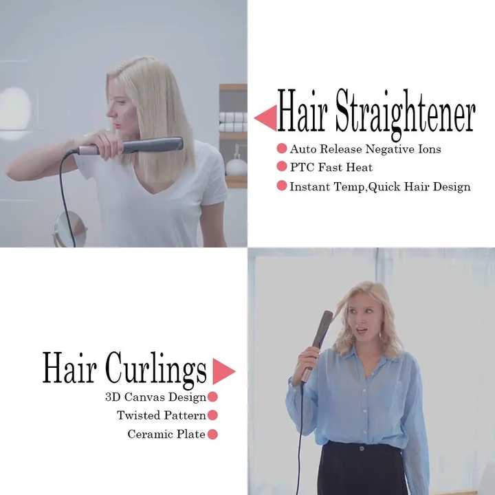 2-in-1 Hair Straightener and Curler – Ceramic Ionic Hair Styling Tool for Smooth and Wavy Hair Finishing Touch Body Hair And Beauty Supplies