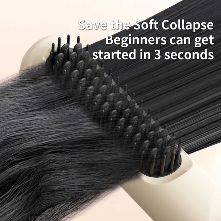 Yellow Portable USB Rechargeable Cold Wind Ionic Hair Straightening Brush, Multi-Functional Hair Straightener and Curler, Lightweight and Travel-Friendly Finishing Touch Body Hair And Beauty Supplies