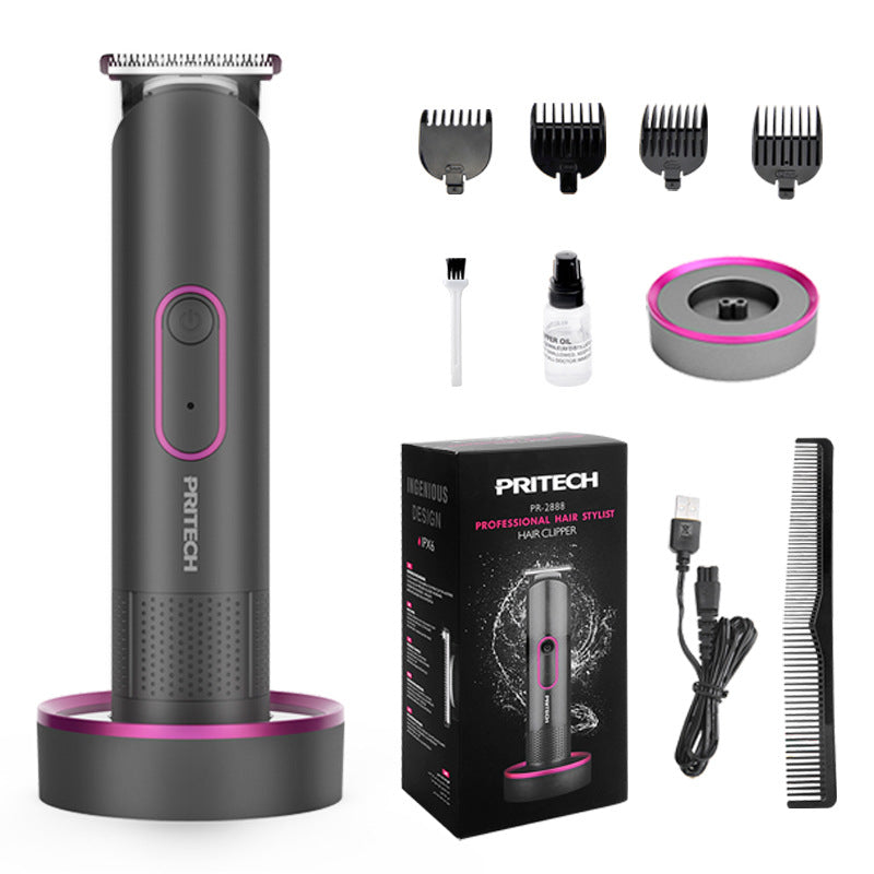 PRITECH PR-2888 Professional Hair Clipper Kit - USB Rechargeable, 600mAh Battery, IPX6 Waterproof Grooming Set Finishing Touch Body Hair And Beauty Supplies