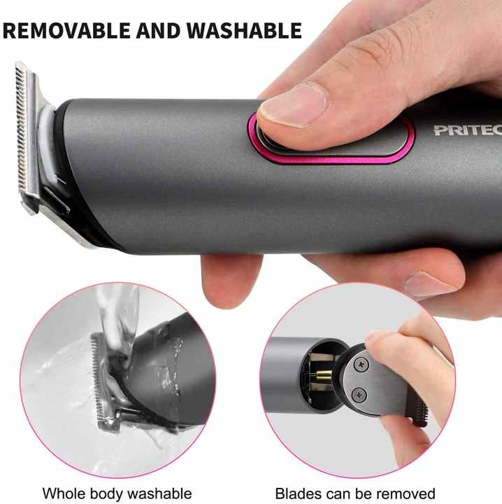 PRITECH PR-2888 Professional Hair Clipper Kit - USB Rechargeable, 600mAh Battery, IPX6 Waterproof Grooming Set Finishing Touch Body Hair And Beauty Supplies