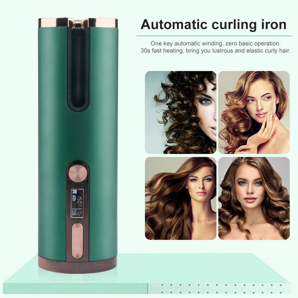Cordless Automatic Hair Curler with Adjustable Temperature - Black Finishing Touch Body Hair And Beauty Supplies