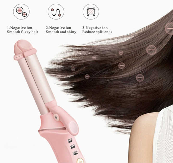 Red Mini Cordless Hair Curler with Adjustable Heat Settings and USB Charging Finishing Touch Body Hair And Beauty Supplies