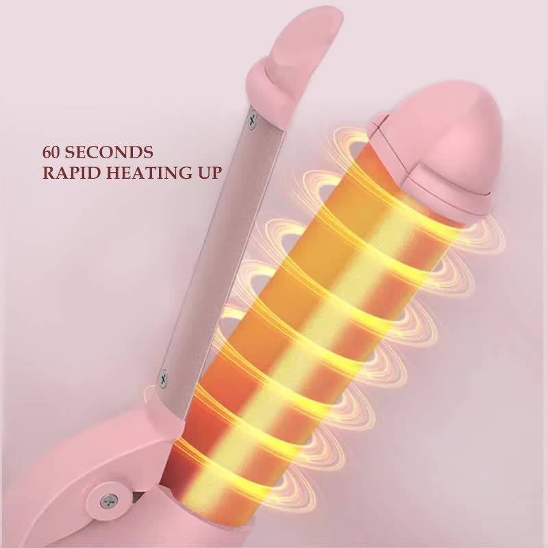 Red Mini Cordless Hair Curler with Adjustable Heat Settings and USB Charging Finishing Touch Body Hair And Beauty Supplies