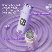 Gradient Pink Double-Headed Hair Removal Trimmer - Precision Shaving & Shortening with Type-C Charging Finishing Touch Body Hair And Beauty Supplies