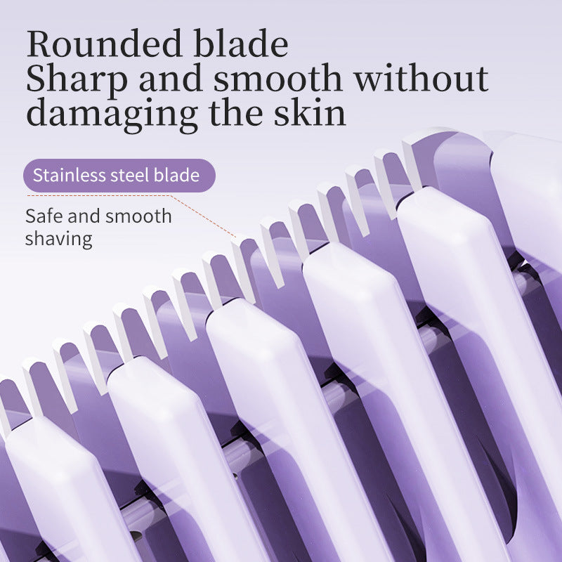 Gradient Pink Double-Headed Hair Removal Trimmer - Precision Shaving & Shortening with Type-C Charging Finishing Touch Body Hair And Beauty Supplies
