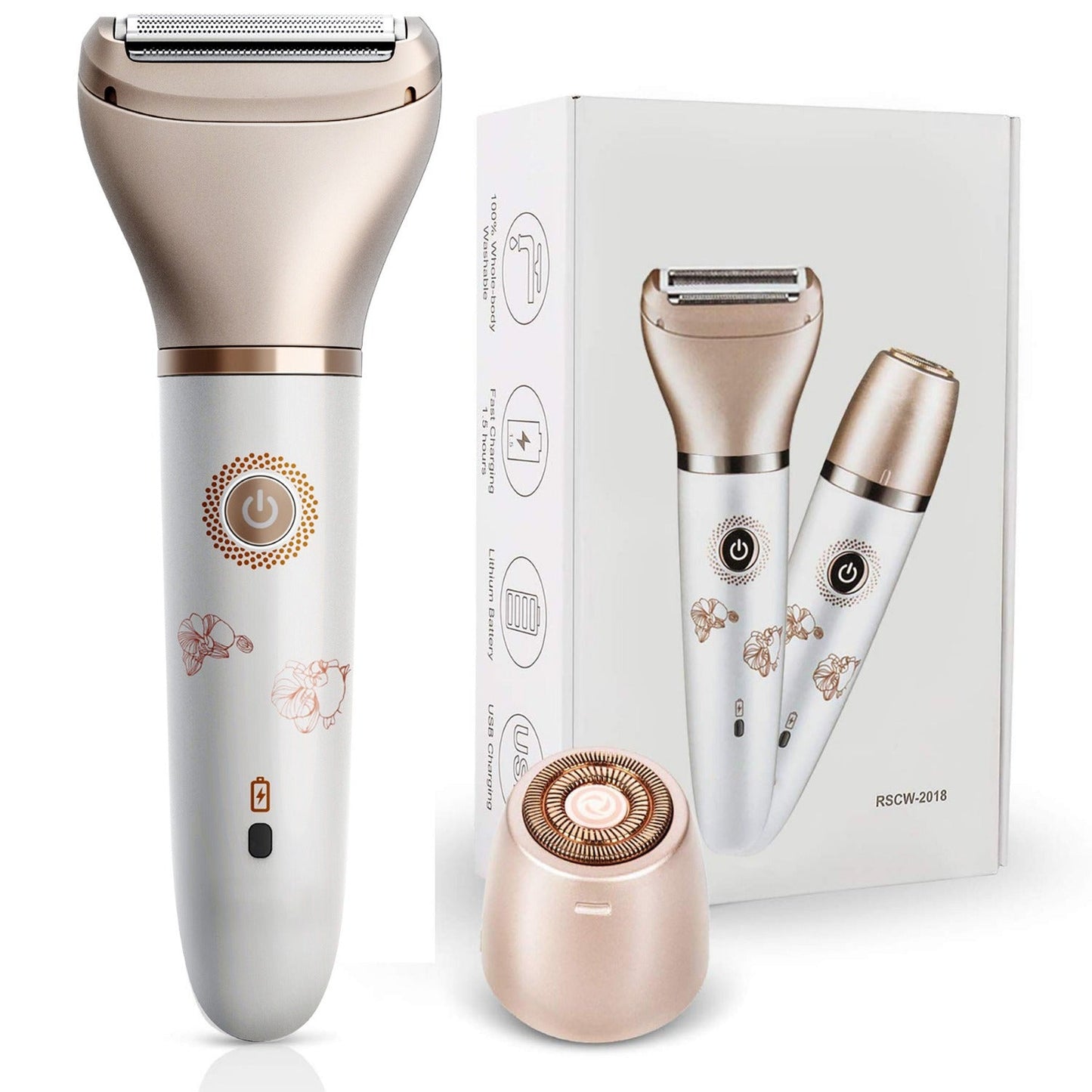 2-in-1 Women's Hair Removal Device - Electric Shaver & Facial Epilator, USB Rechargeable, Waterproof Finishing Touch Body Hair And Beauty Supplies