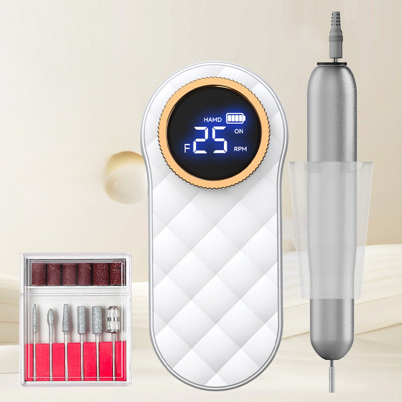 White Portable Mini Electric Nail Drill Pen - Manicure Pedicure Polishing & Shaping Tool Finishing Touch Body Hair And Beauty Supplies