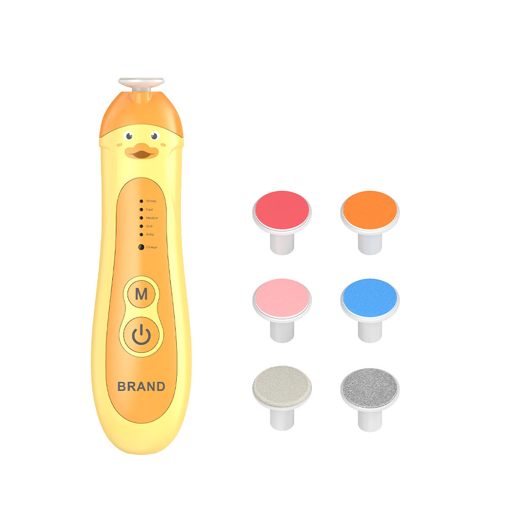 Baby & Adult Electric Nail Trimmer Kit - 6 Heads, 5 Speeds, 360deg Rotation, with Storage Case(Orange) Finishing Touch Body Hair And Beauty Supplies