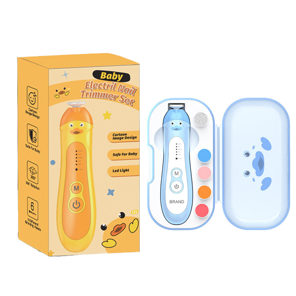 Baby & Adult Electric Nail Trimmer Kit - 6 Heads, 5 Speeds, 360deg Rotation, with Storage Case(Orange) Finishing Touch Body Hair And Beauty Supplies