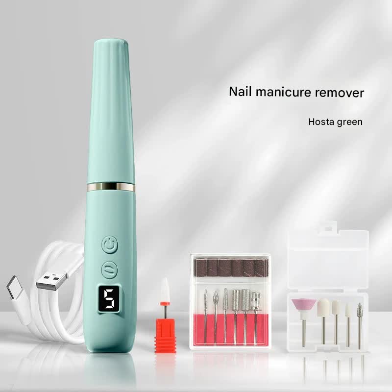 Portable Electric Nail Drill Machine Kit - 18000 RPM, 5-Speed, USB-C Rechargeable with LED Display(Green) Finishing Touch Body Hair And Beauty Supplies