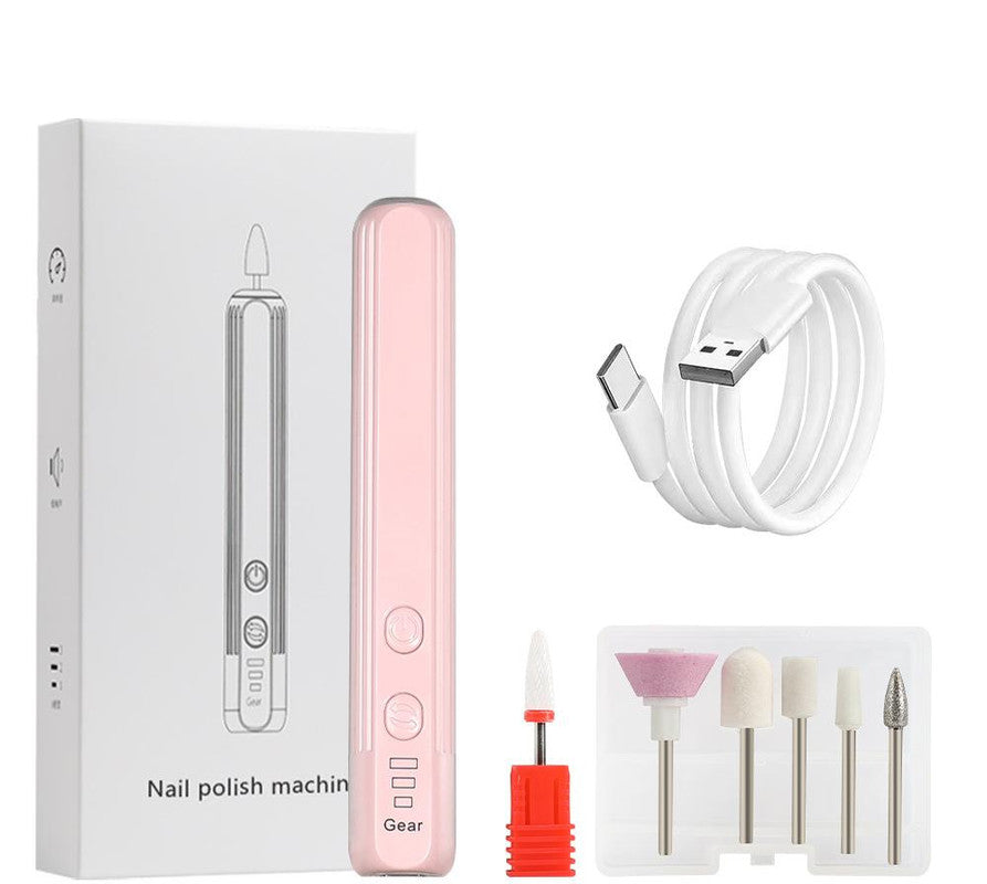 Portable Electric Nail Drill Pen Kit - USB-C Rechargeable, 3-Speed, High Torque, Low Heat(Pink) Finishing Touch Body Hair And Beauty Supplies