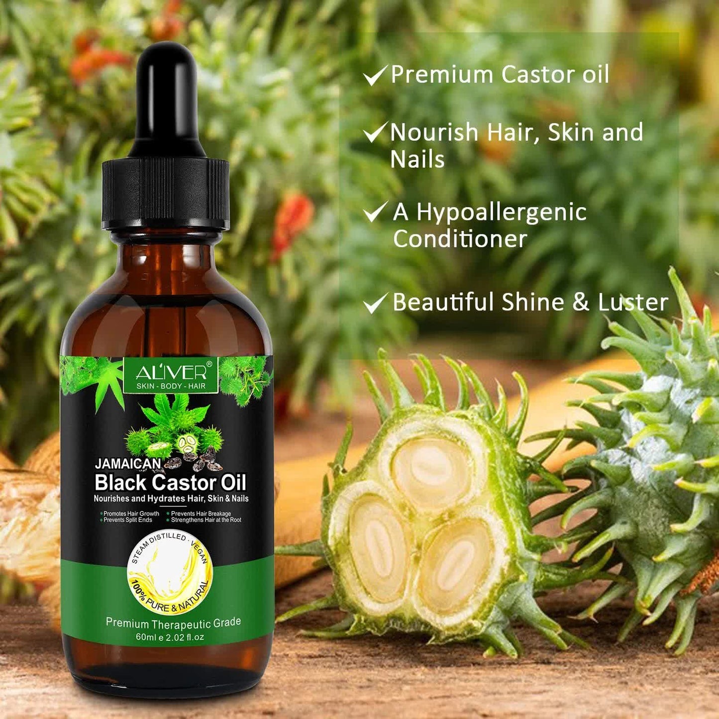 Black Castor Oil (2.02 fl oz), Jamaican Organic Regrowth Treatments Finishing Touch Body Hair And Beauty Supplies