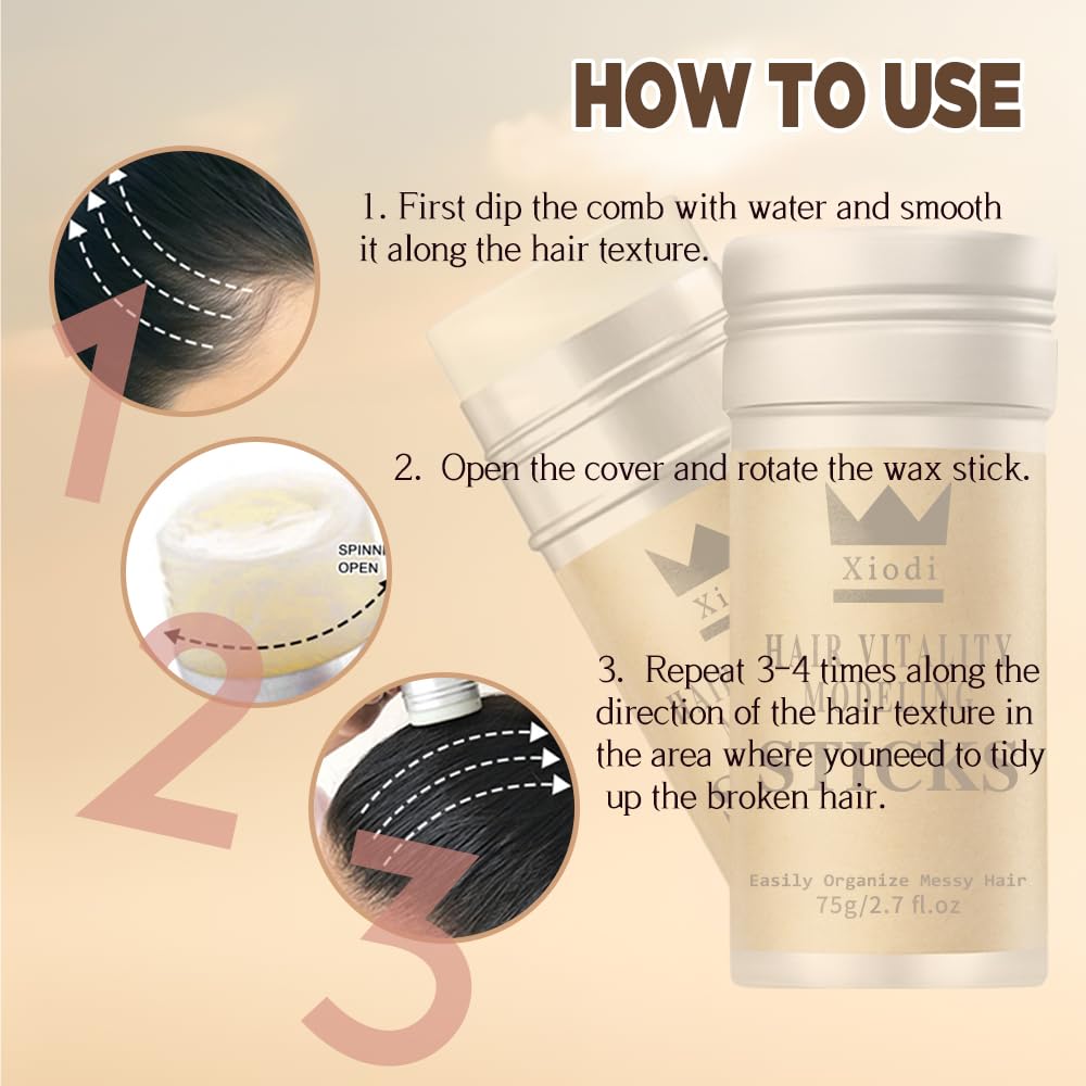 2X Hair Edge Control Hair Wax Stick | 75g Each | Natural Styling for Relaxed & Natural Hair Finishing Touch Body Hair And Beauty Supplies