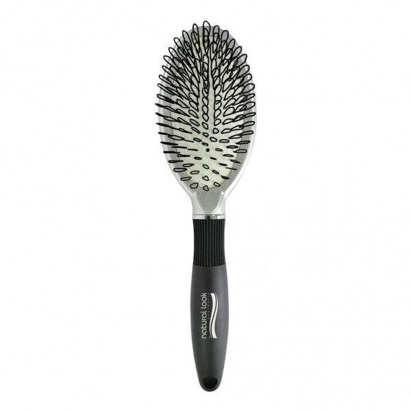 Natural Look X Ten Looper Paddle Brush Silver And Black For Hair Extensions Artav