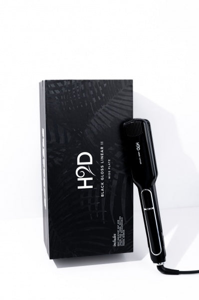 H2D Black Gloss Wide Plate Straightening Iron Linear II H2D