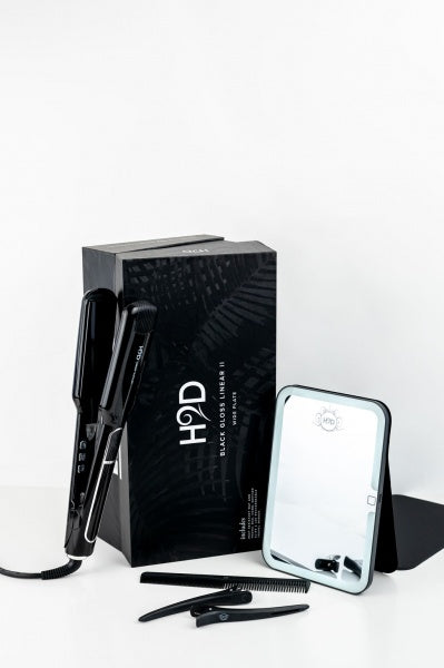 H2D Black Gloss Wide Plate Straightening Iron Linear II H2D