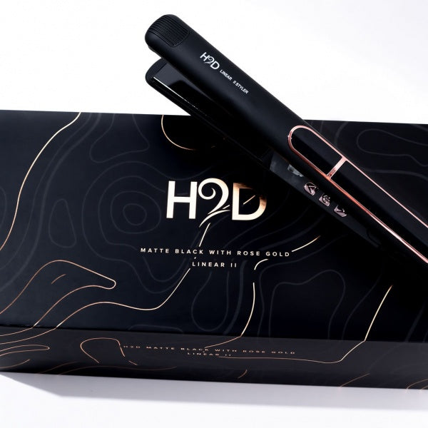 H2D Matte Black With Rose Gold Standard Plate Iron Linear II H2D