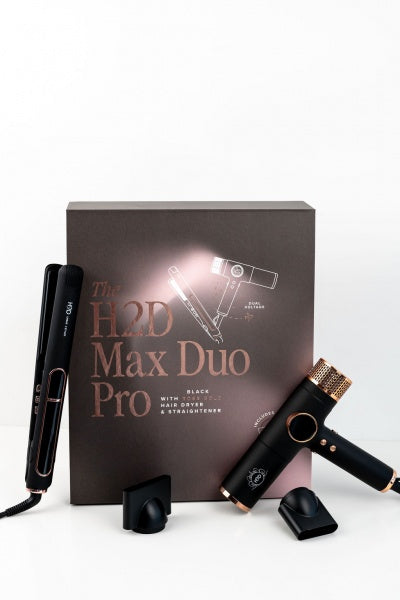 H2D Max Duo Pro Black With Rose Gold Dryer And Straightener H2D