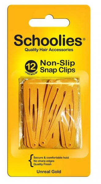 Schoolies Snap Clips Non Slip Unreal Gold 12 Pack School Colours