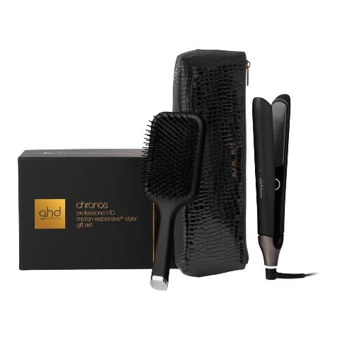GHD Chronos HD Motion Responsive Styling Iron Black Gift Set