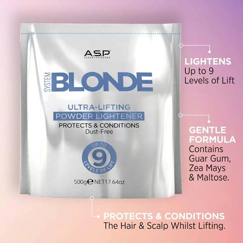 ASP System Blonde Ultra Lifting Powder Lightener Bleach 9 Levels 500GM Elixir