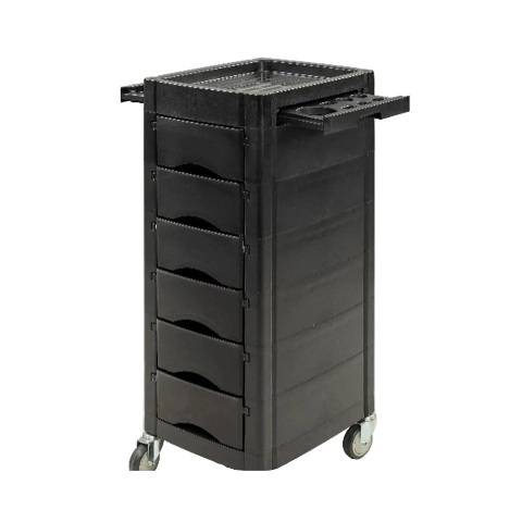 Gemini Hair Dressing Trolley Five Draw Black Salon & Co