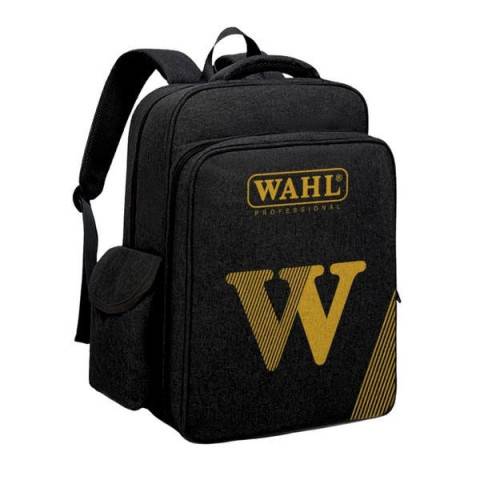 Wahl Barber Back Pack Black With Dual Zippers Gold Logo Wahl