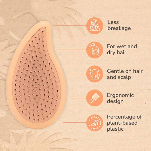 Wet Brush Go Green Orange Coconut Oil Infused Palm Detangler Wet Brush