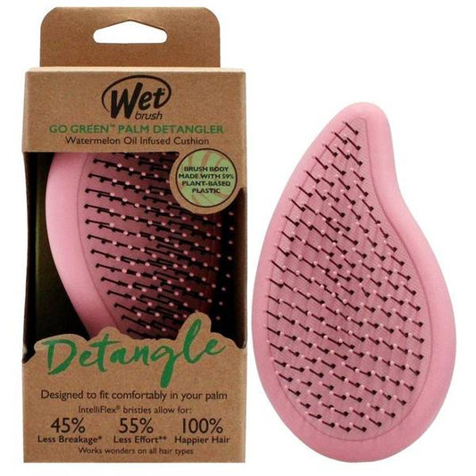 Wet Brush Go Green Pink Watermelon Oil Infused Palm Detangler Wet Brush